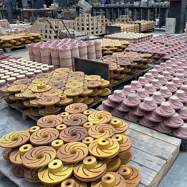 Molten metal poured into a sand mold at a Turkish foundry